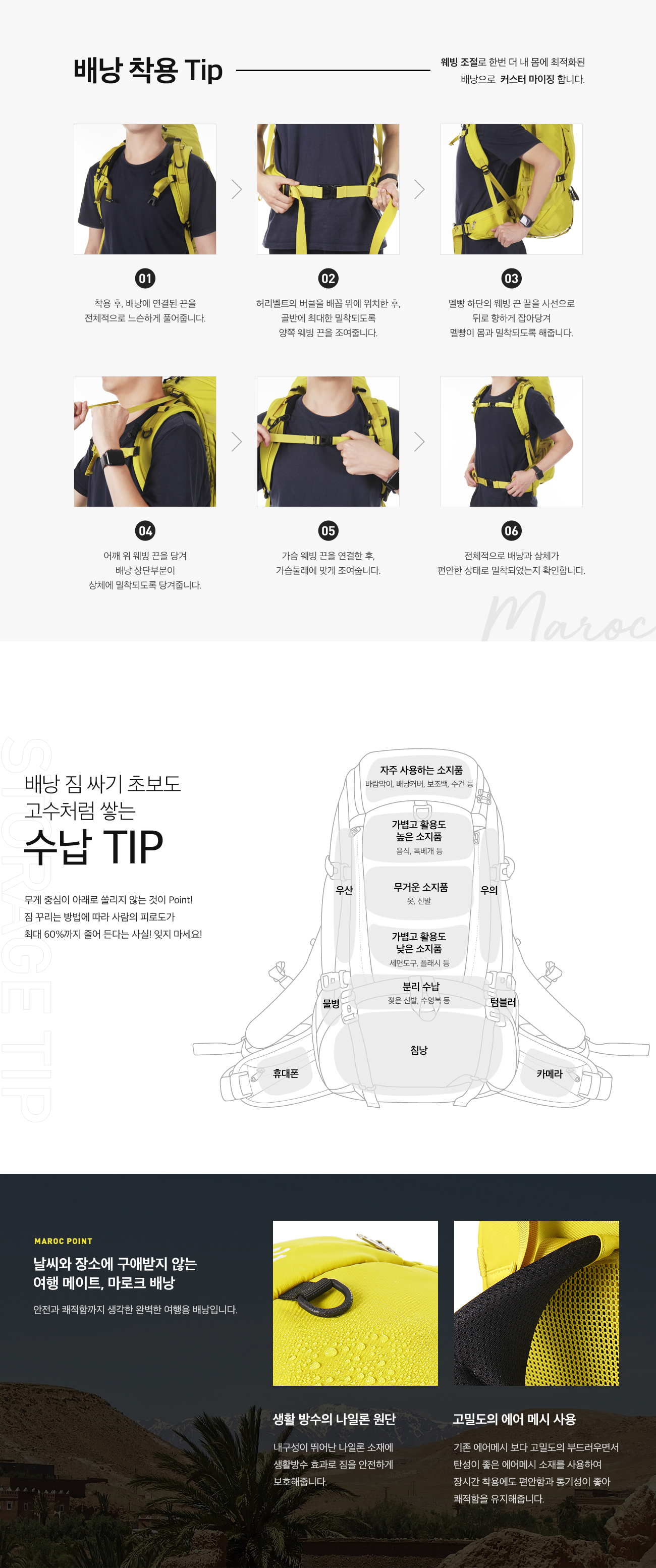 트래블메이트(TRAVELMATE) 45L - 마로크 여행용 배낭