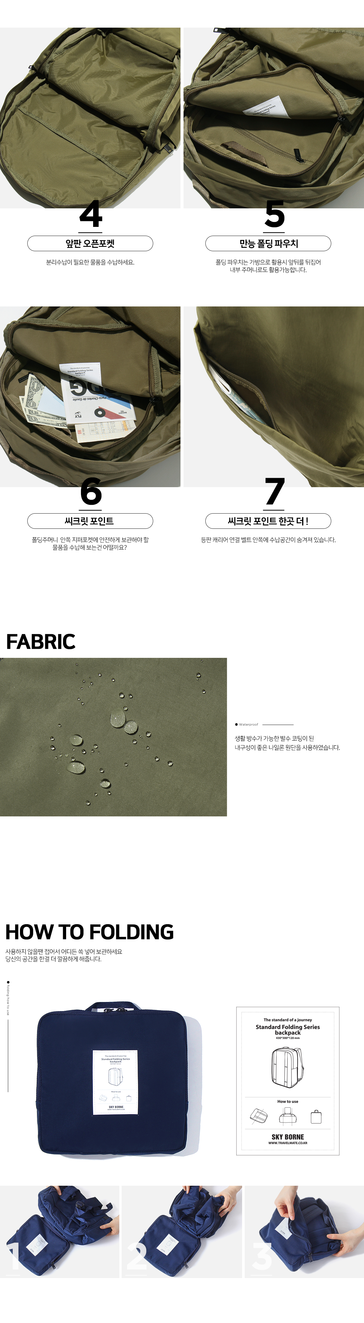 트래블메이트(TRAVELMATE) 스탠다드 폴딩 백팩